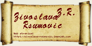 Živoslava Ršumović vizit kartica
